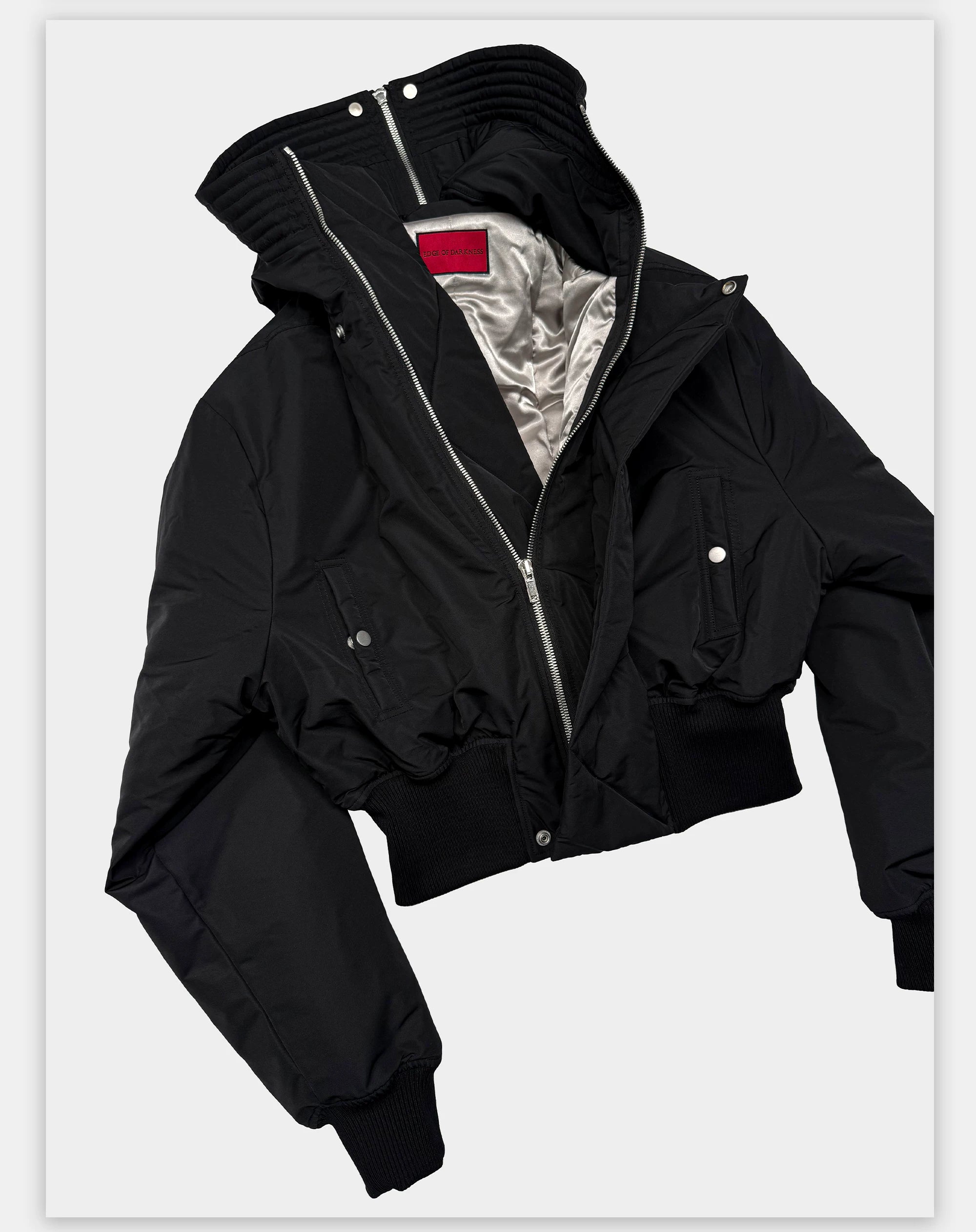 Dark 3M Oversized Hooded Bomber Jacket