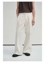 Waist-Adjustable Striped Flared Merino Wool Pants