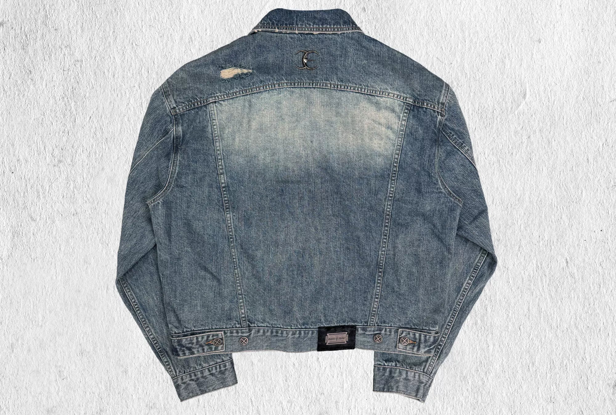 Loose Vintage Blue Distressed Denim Jacket