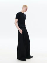 Short Sleeve Slim Ribbed Knit Tee