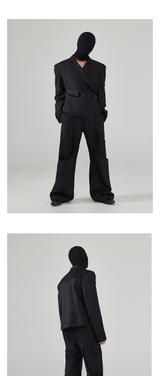 Men's Casual Slim Asymmetric Lace Blazer