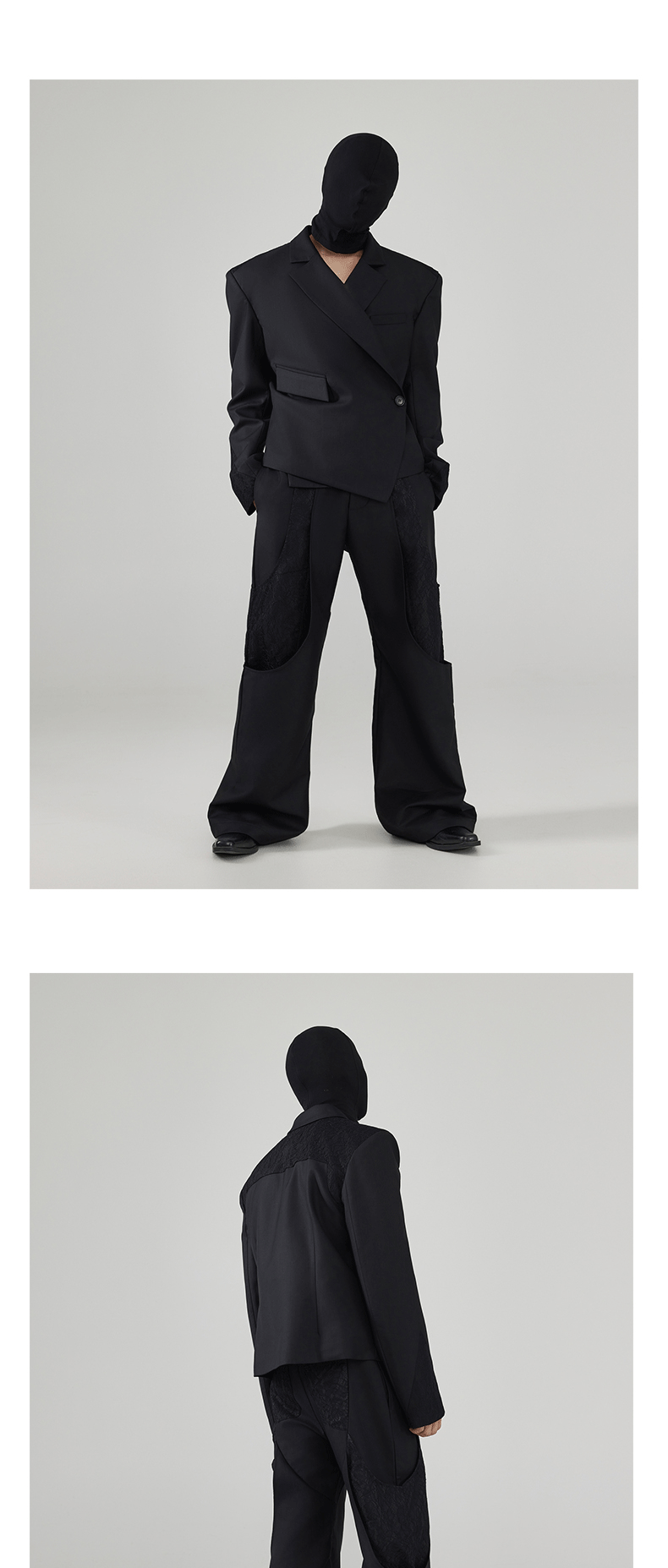 Men's Casual Slim Asymmetric Lace Blazer