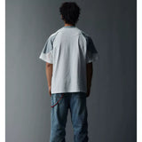 Two-Tone Washed Mesh Patchwork Tee