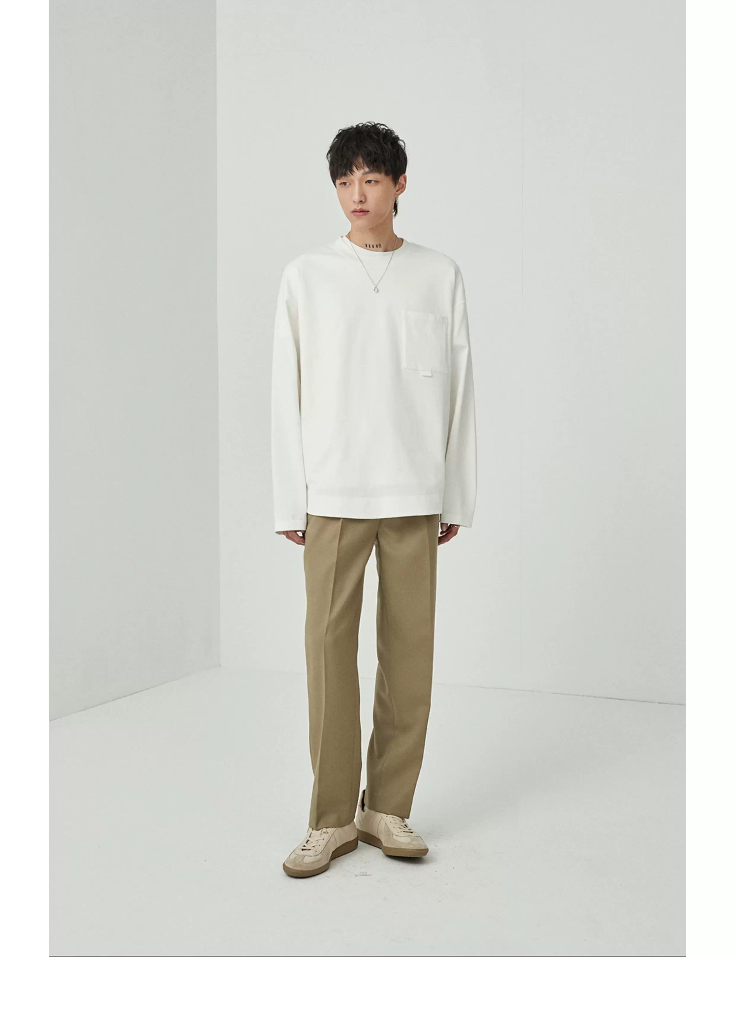 Ribbon Pocket Long Sleeve Tee