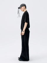 Black Y-Neck Magnetic Double Door Tee