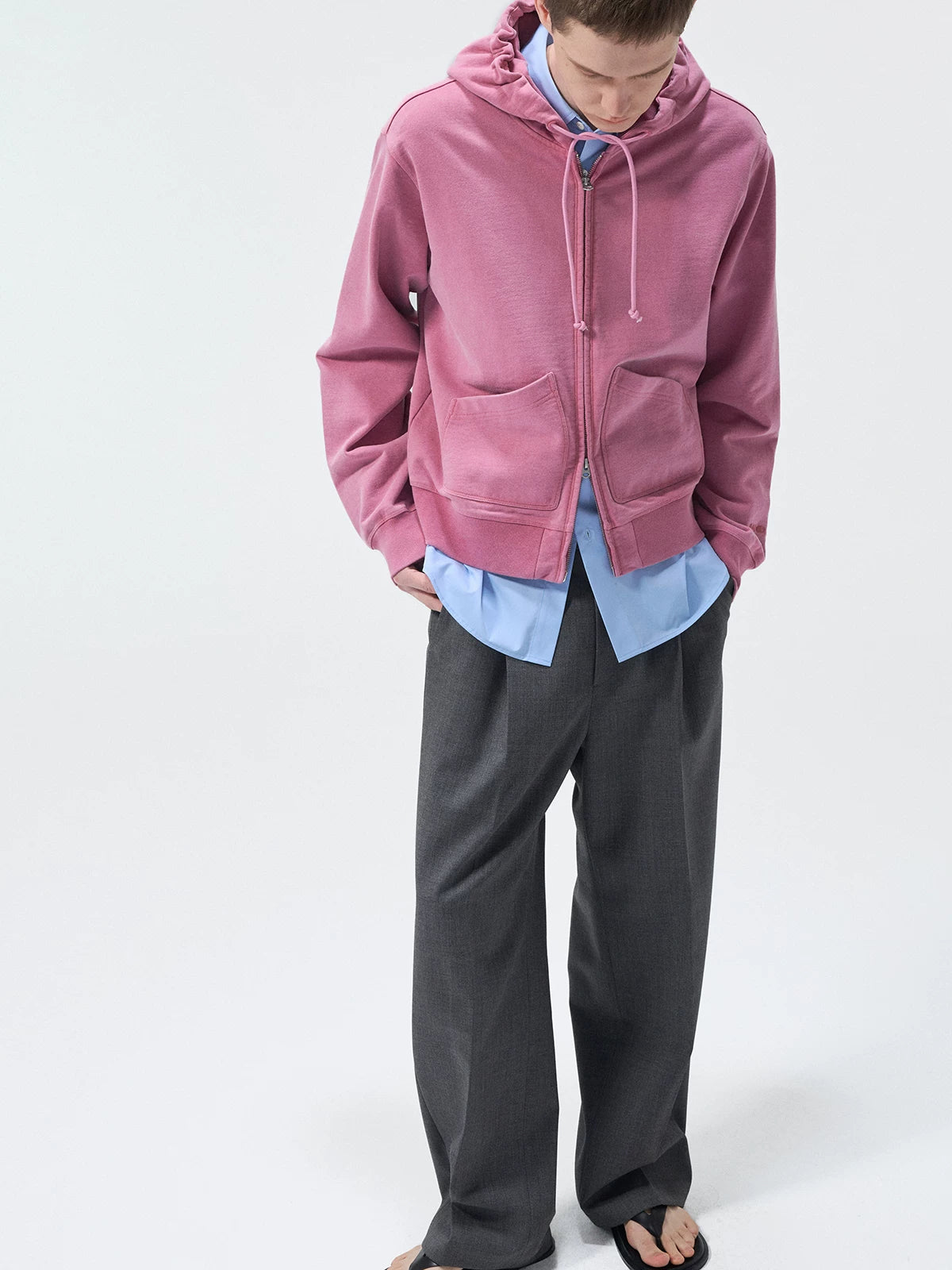 Merino Wool Pleated Elastic Waist Pants
