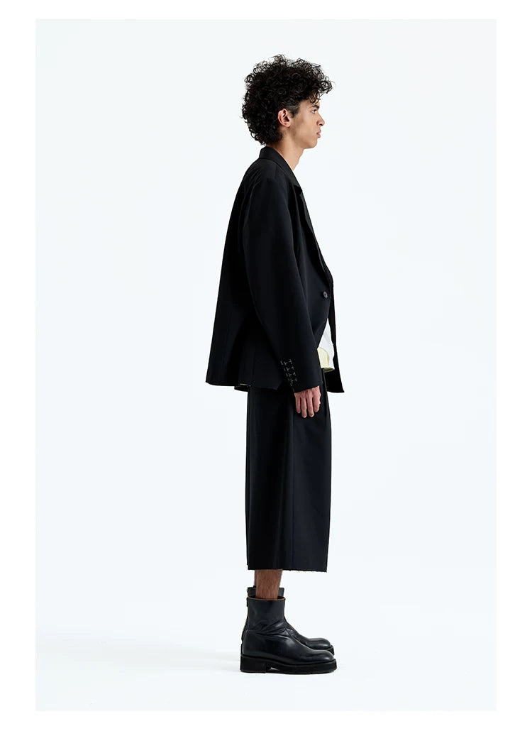 Merino Wool Raw Edge Blazer