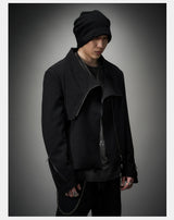 Dark Matte High Collar Zip Jacket