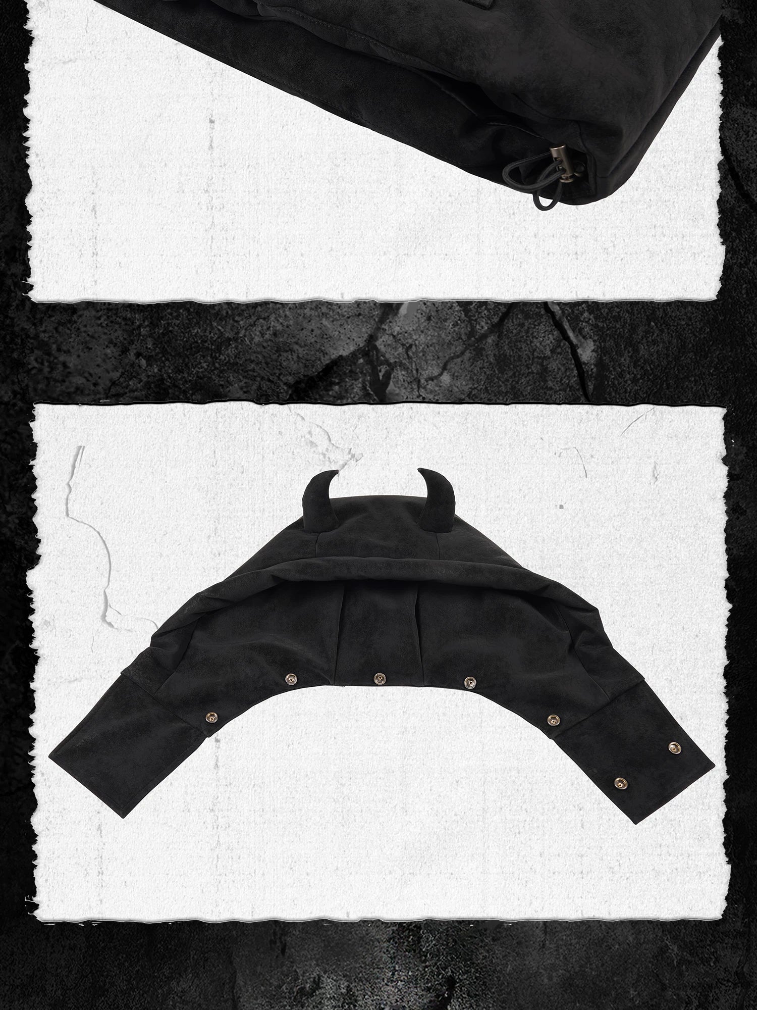 Detachable Devil Horned Down Vest