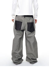 Men's Raw Printed Wide Leg Jeans