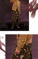 Cute Unisex Military Double-layer Dinosaur Skort