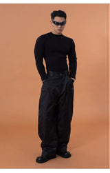 Men's Black Windproof Warm Cargo Pants