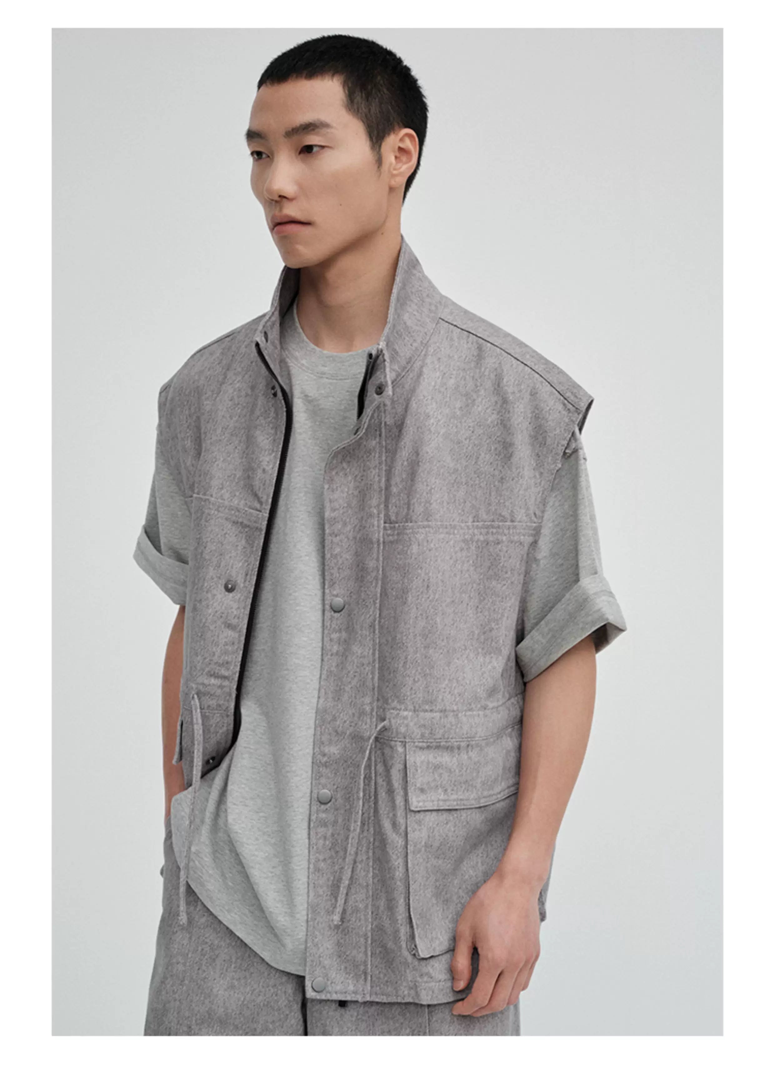 Crew Neck Raw Hem Short-Sleeve Tees