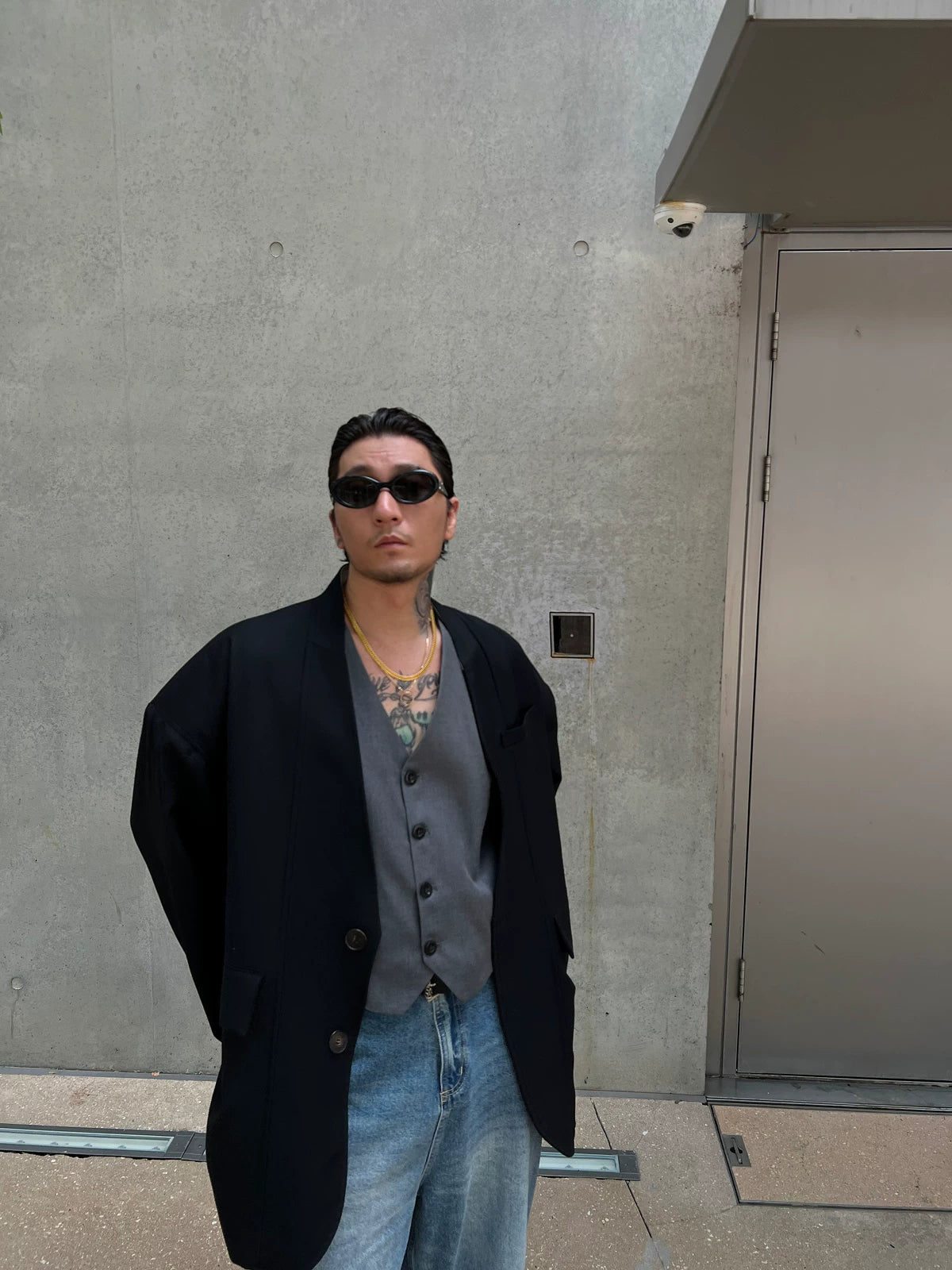Vintage Sleeveless Grey Suit Vest