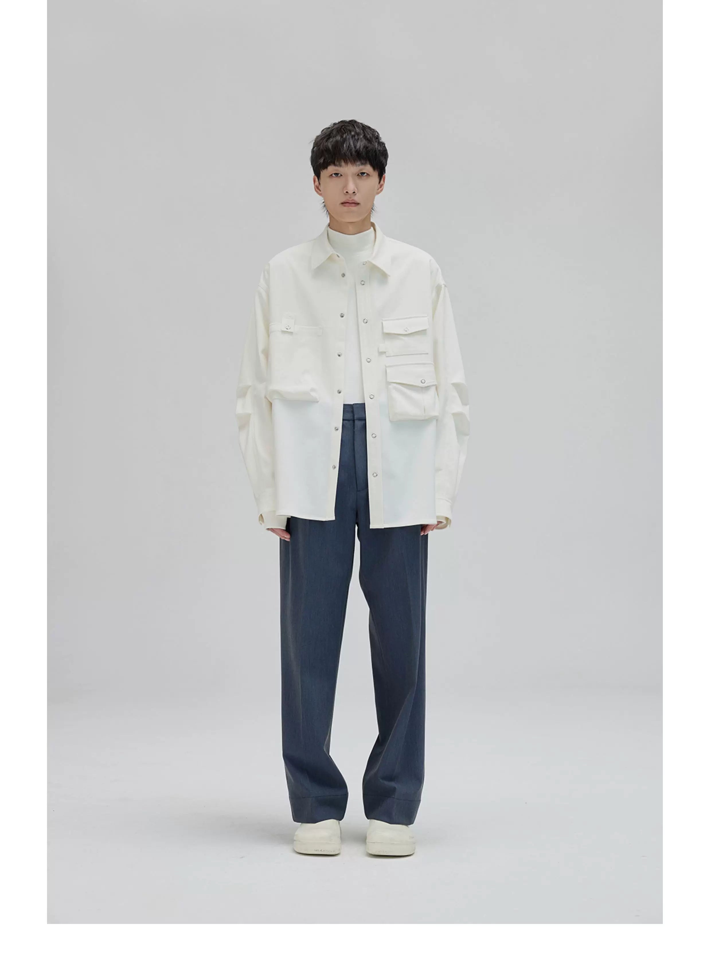 Vintage Pleated Wide Waist Casual Pants