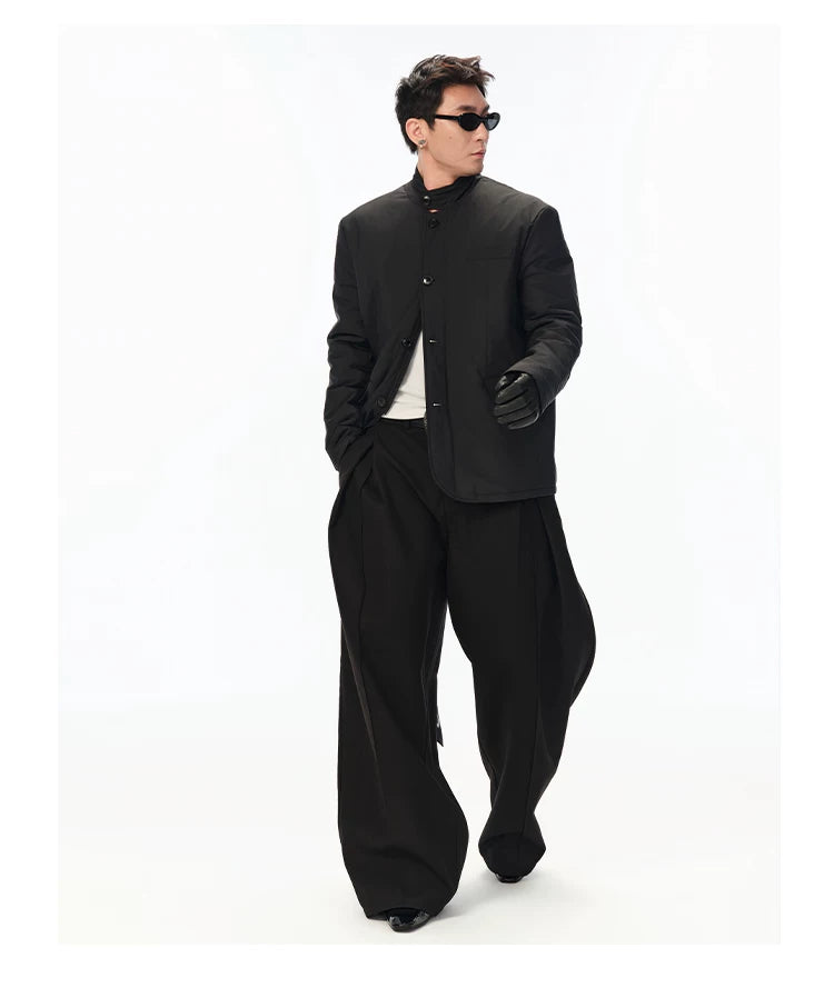 Lightweight Stand Collar Blazer Padded Coat