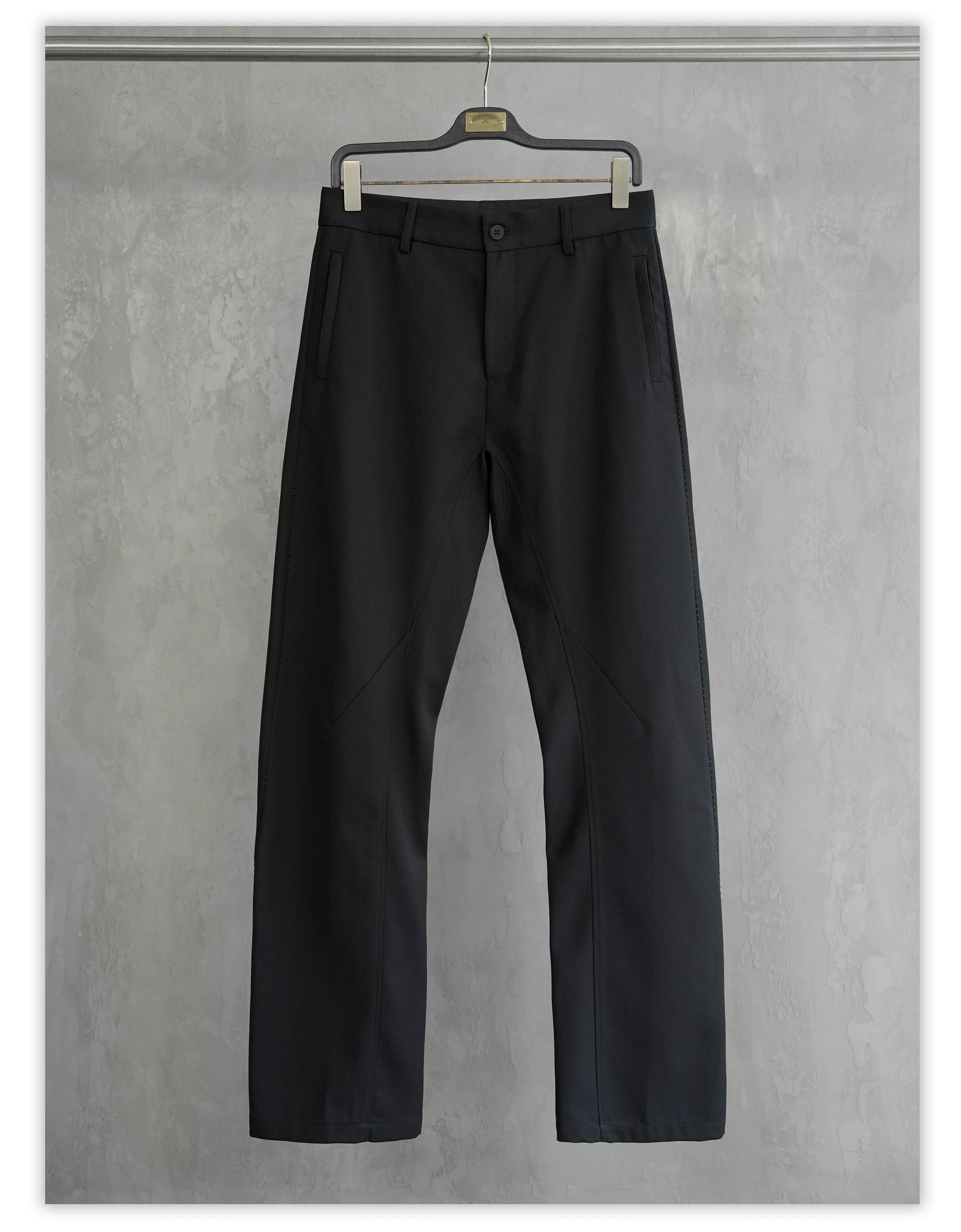 Matte Black Wrinkle-Resistant Dress Pants