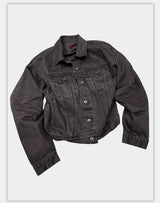Washed Grey Boxy Denim Jacket