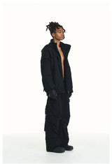 Unisex Loose Pleated Multi-pocket Cargo Pants