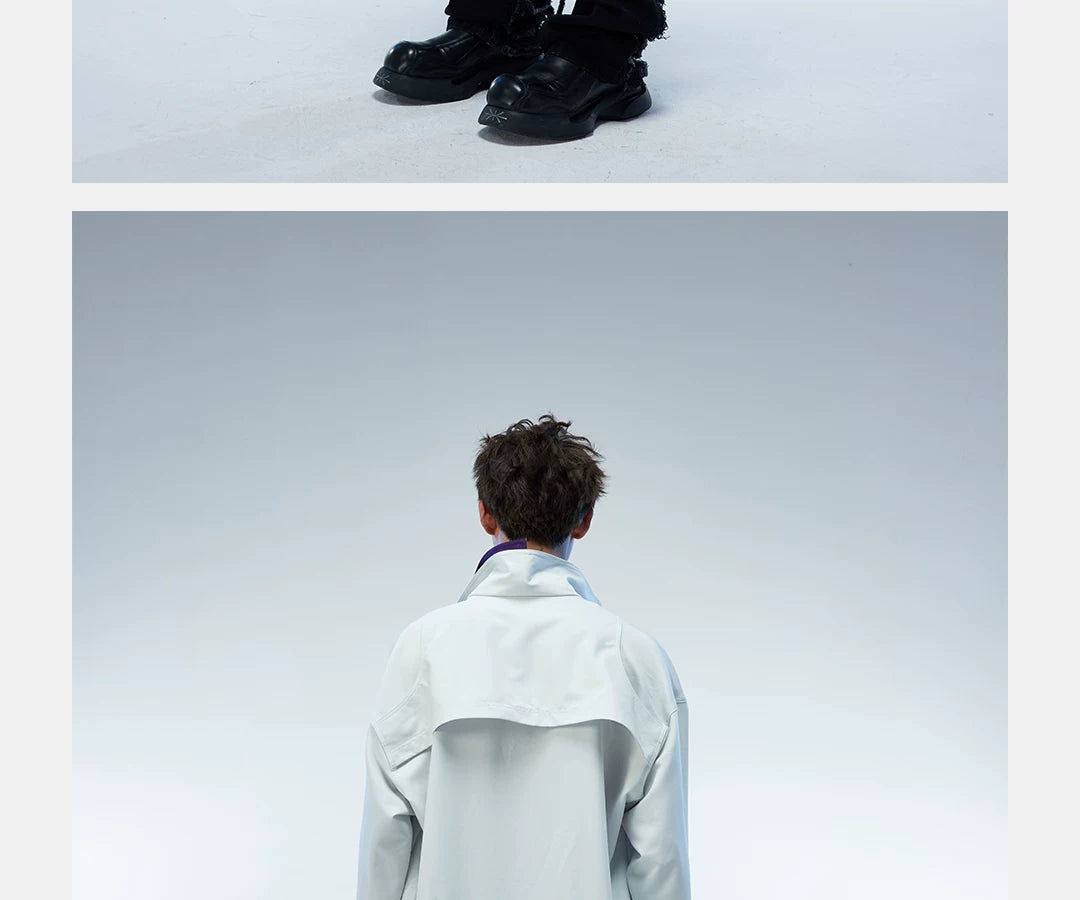 Couple's Loose Color-block Three-layer Collar Coat