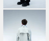 Couple's Loose Color-block Three-layer Collar Coat