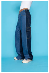 Men's Colorblock Wide Leg Jeans