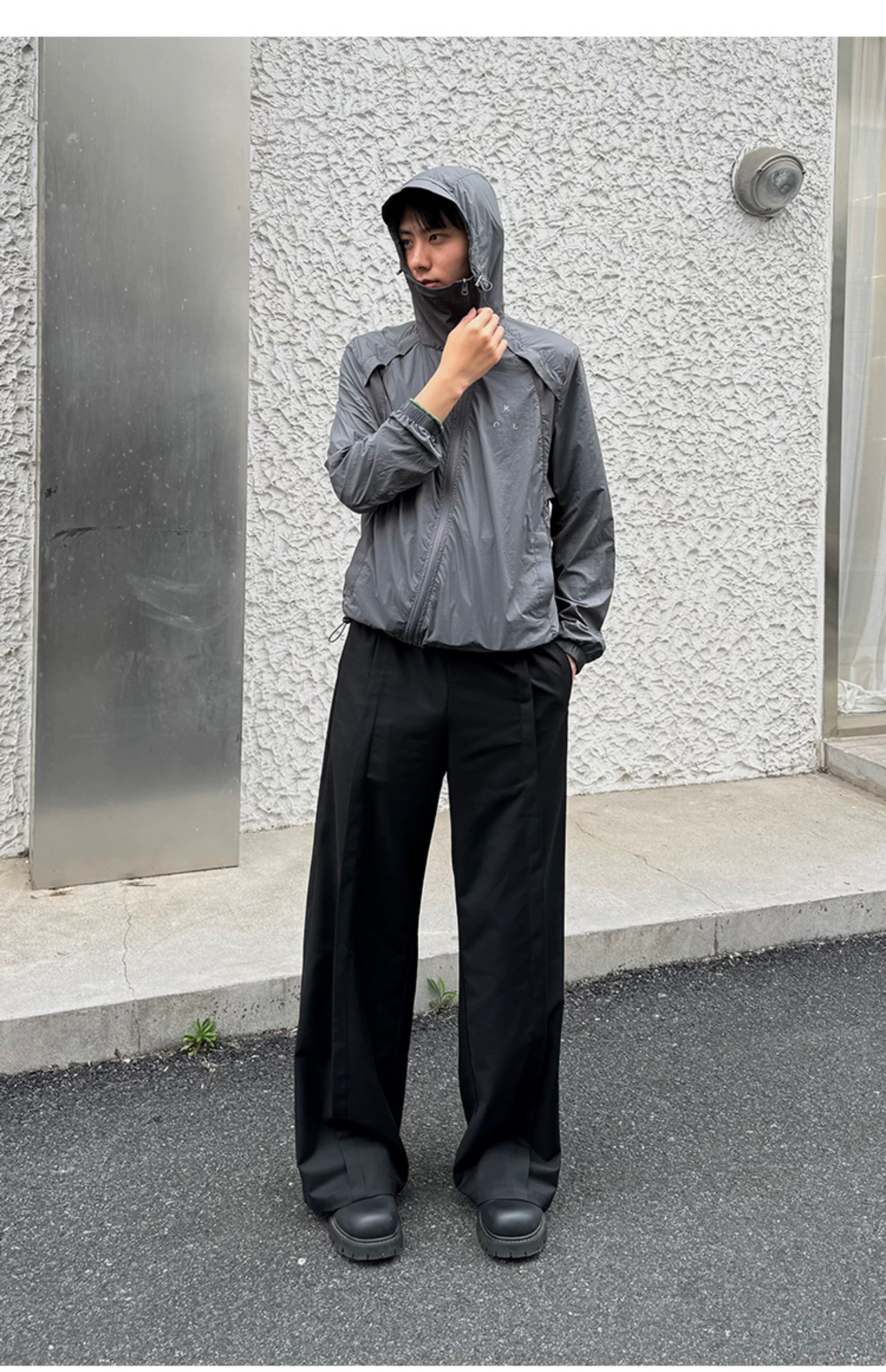 Men's Drawstring Waist Flared Suit Pants