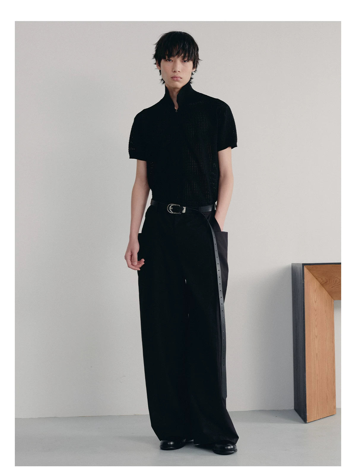 Straight Leg Side Pocket Dress Trousers
