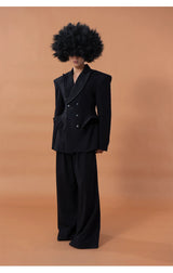 Men's Black Double Breasted Blazer