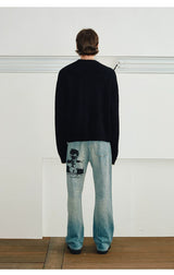 Couple’s Faux Mink Portrait Jacquard Sweaters