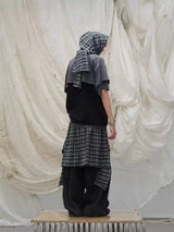 Detachable Hood Color Block Washed Tee