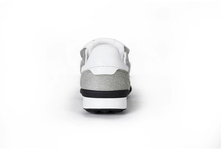 Gray Horsehair Platform Sneakers
