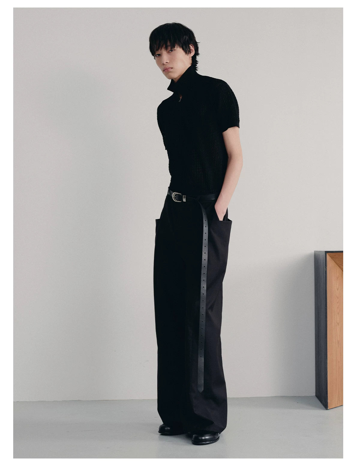 Straight Leg Side Pocket Dress Trousers