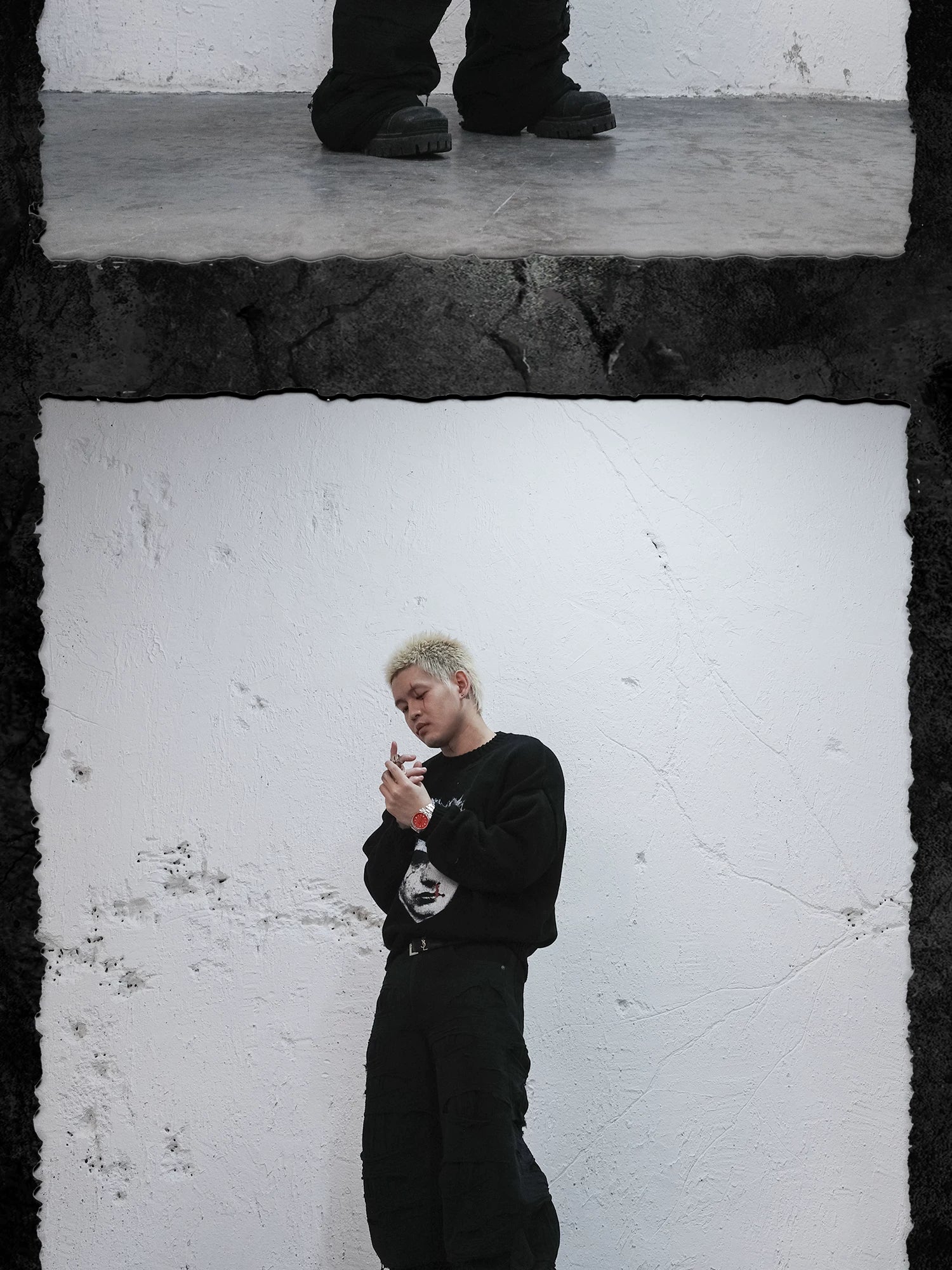 Devil Portrait Digital Print Knit Sweater