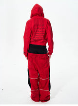 Men's Double-Waistband Striped Embroidered Sweatpants