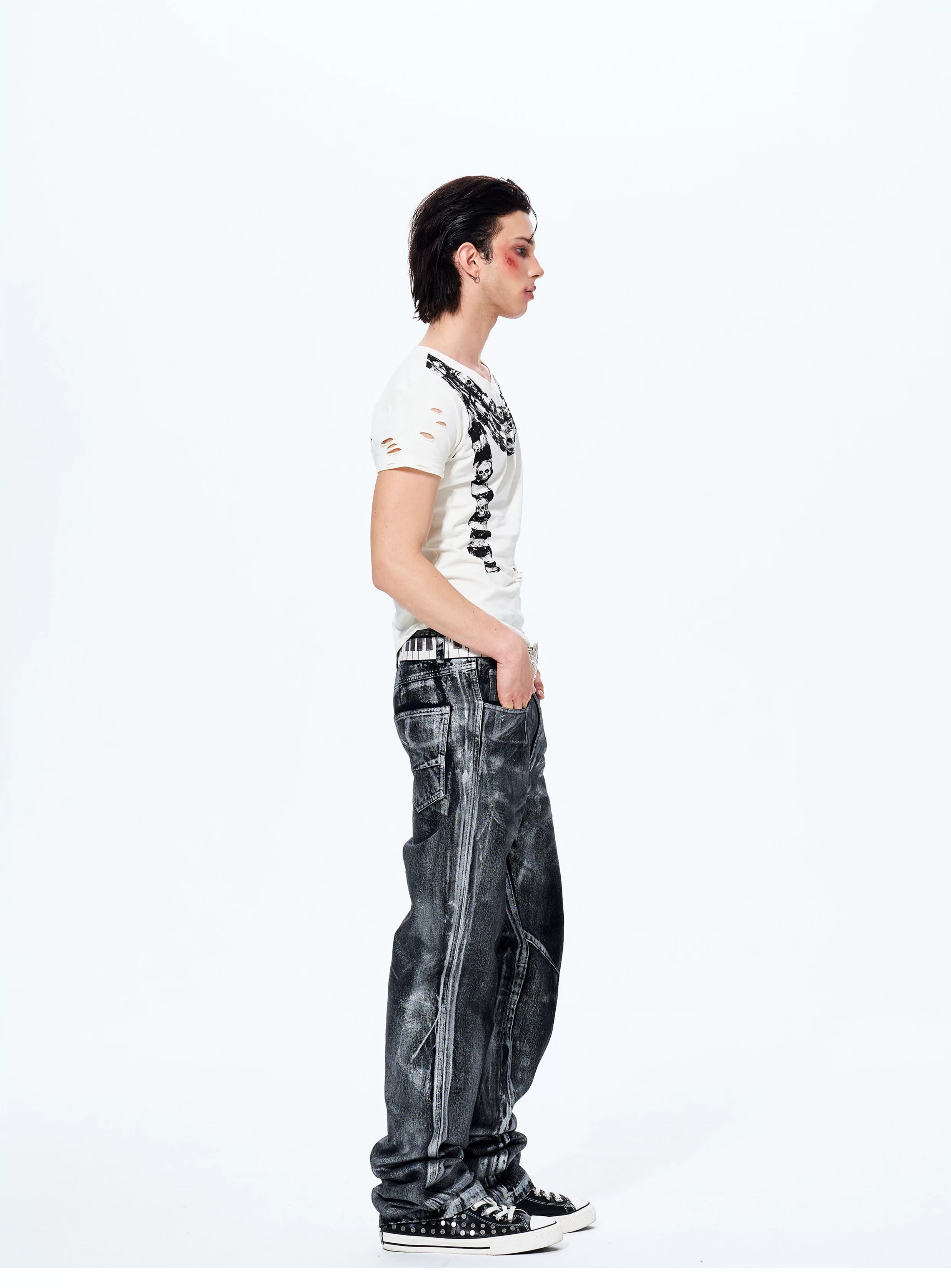 Men's Heavy Silver Straight Leg Jeans