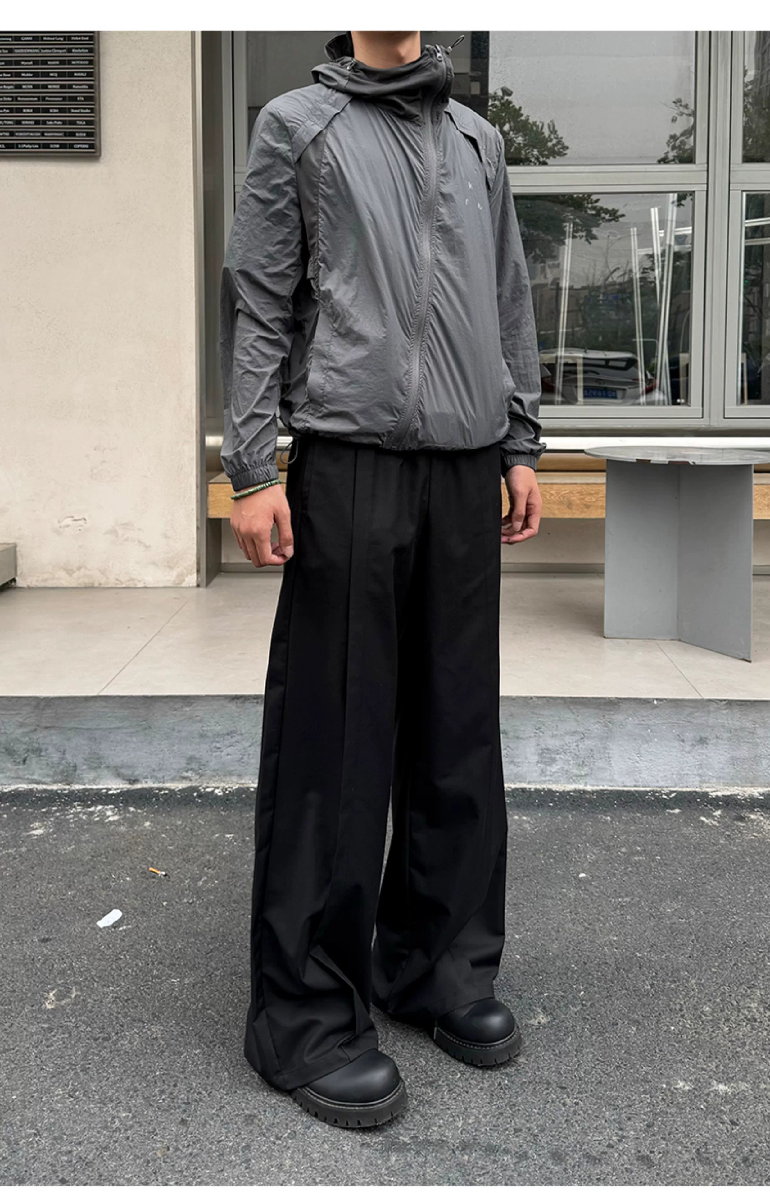 Men's Drawstring Waist Flared Suit Pants