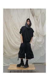 Cropped Washed Detachable Pocket Sweatpants
