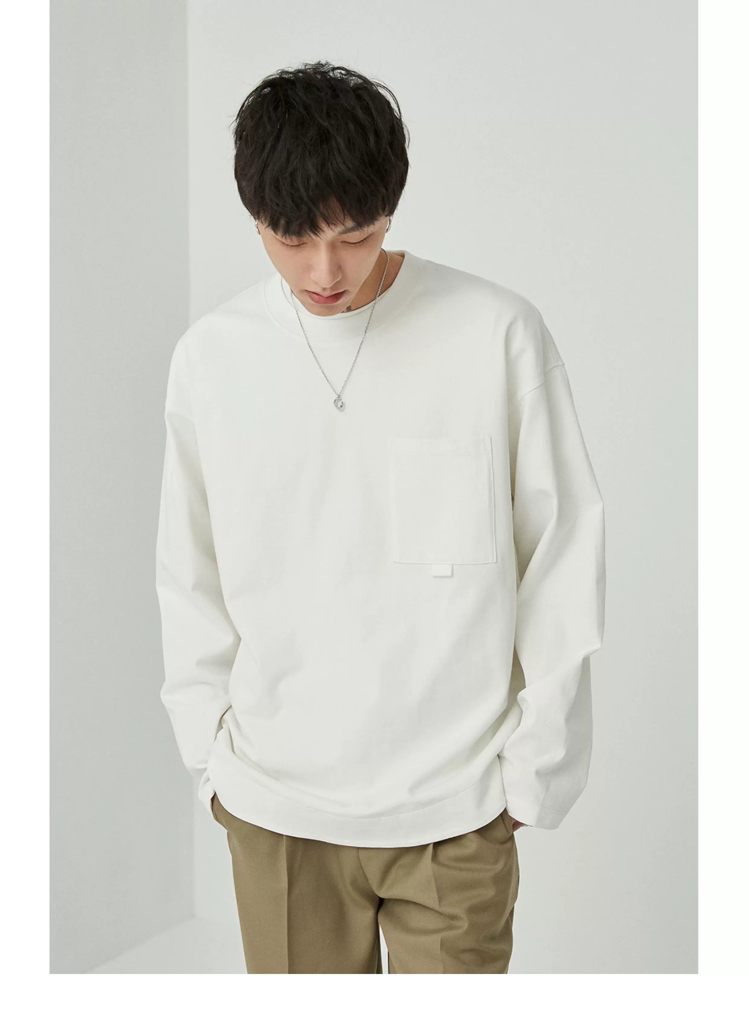 Ribbon Pocket Long Sleeve Tee