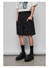 Pleated Metal Nylon Tech Cargo Shorts