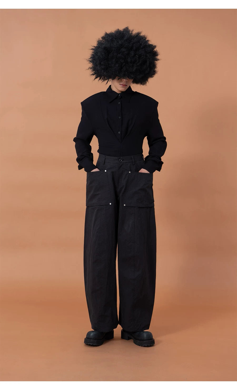 Men's Long-Sleeve Deep-V Cinched Linen Shirts