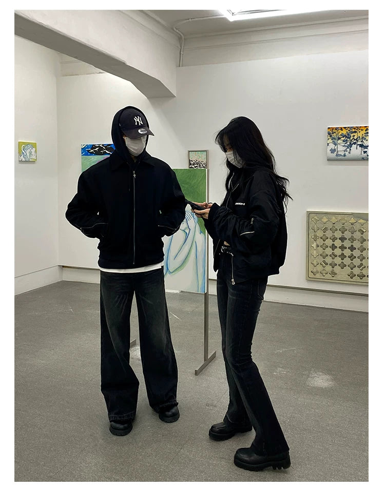 Men's Double Zipper Wool Jacket