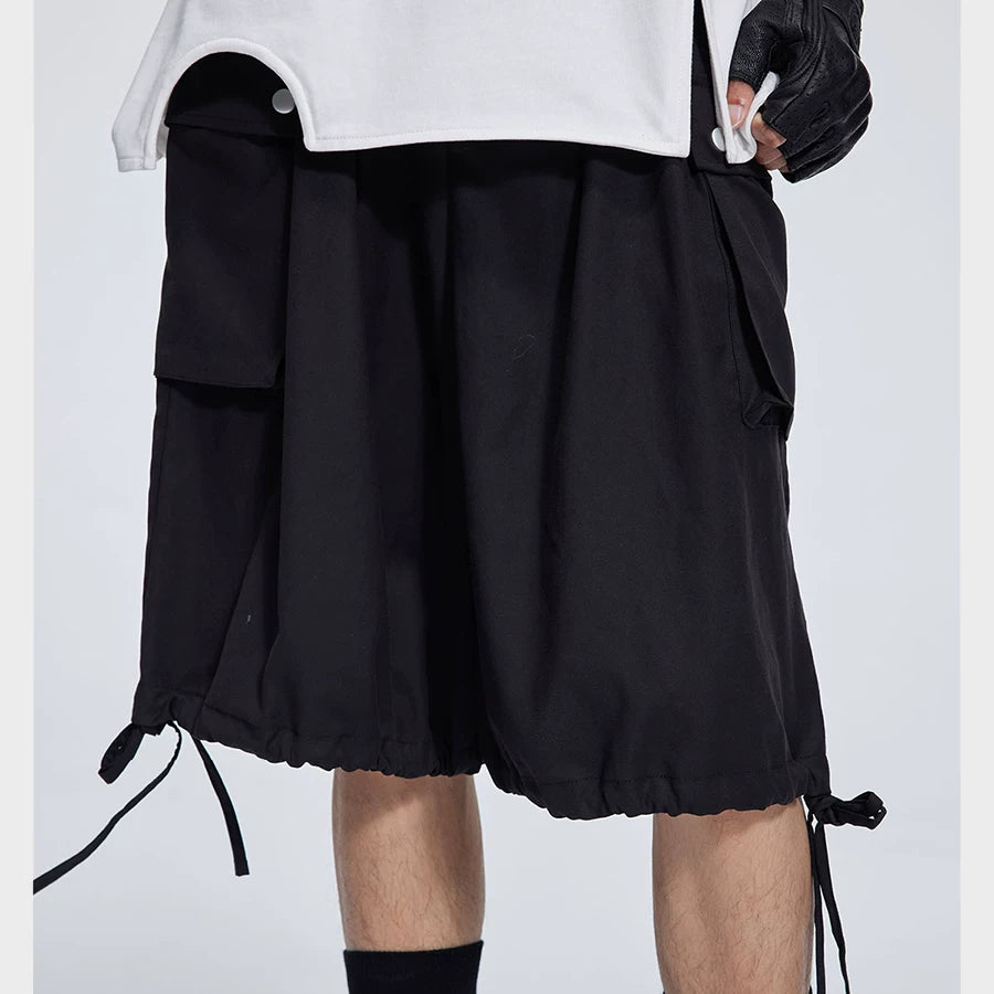 Casual Three Color Pocket Drawstring Shorts