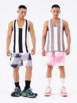 Men's Loose Striped Knit Tank Top