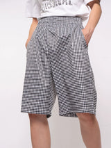 Men's Retro Black White Plaid Shorts