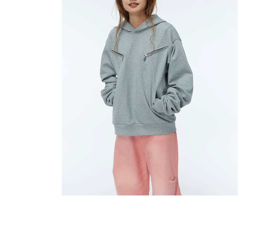 Three Color Cleanfit Couple Zip Hoodies