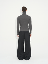 Slim Fit Ribbed Knit Long Sleeve Tops