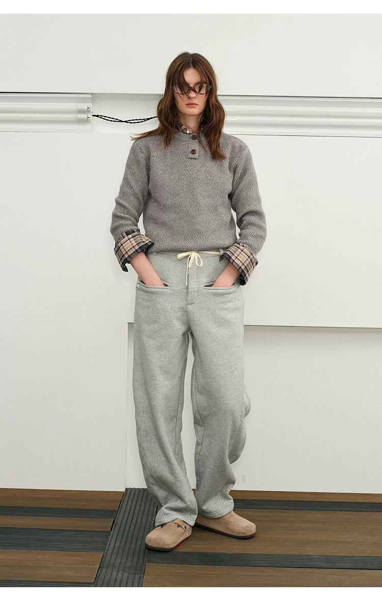 Old Money Wavy Henley Couple Sweaters