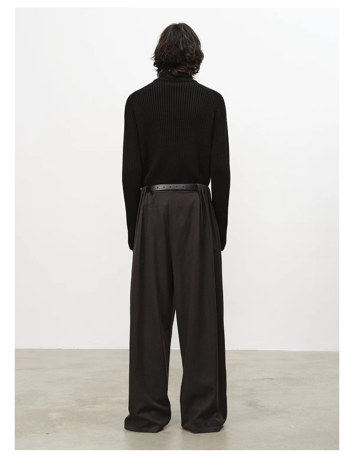 Striped Pleated Wide Leg Pants
