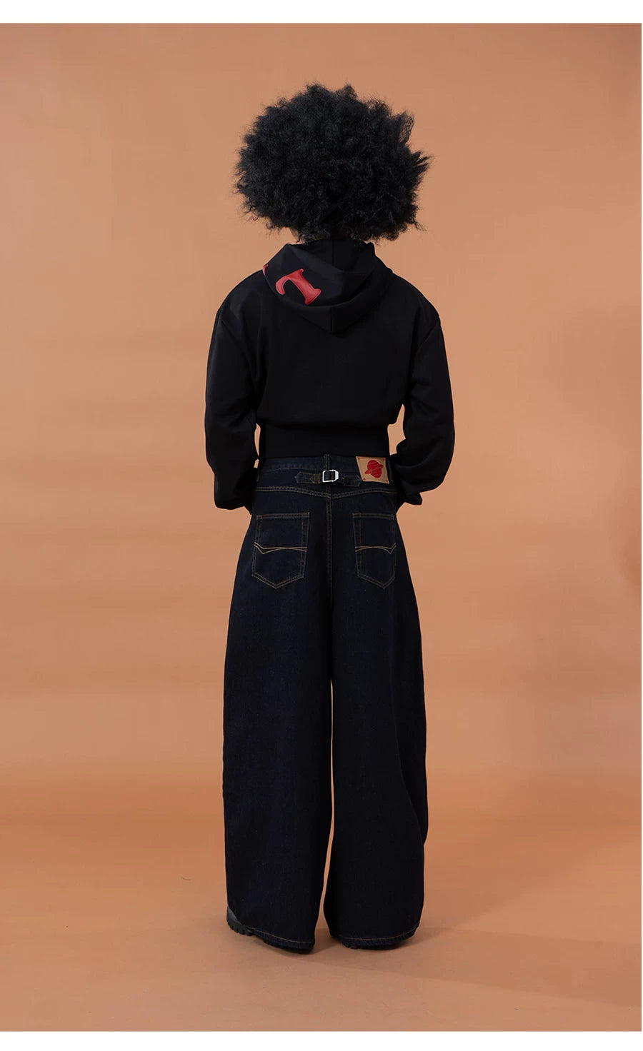 Men's Blue Patchwork Button Cargo Jeans